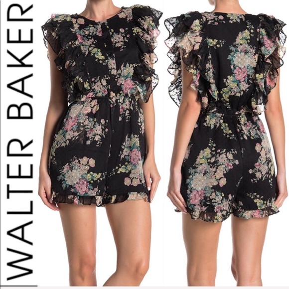 floral short jumpsuit
